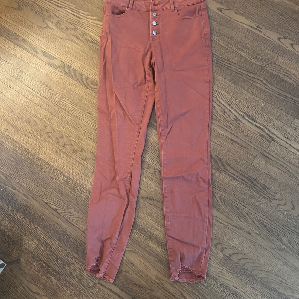 Rust Orange Maurices extra long size medium High-Waisted Jeans